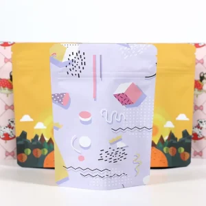 Custom logo 3 Side sealed Pouch Stand up Bags With Window Mylar Bags Zip Lock Plastic Stand up Tobacco Pouches