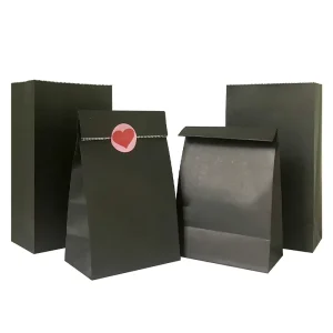 Custom logo Black Food Packaging Bag Environmentally Friendly High-end Without Handle