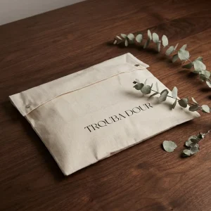Custom logo Premium Brand Fabric Gift Pouch Flap Canvas Cotton Cloth Envelope Dust Bag for Handbag Purse Clothes Shoe Packaging
