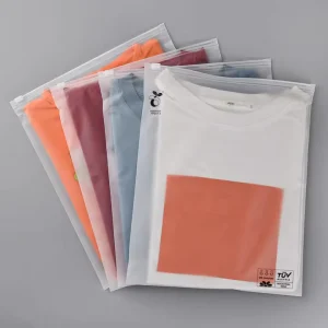 Custom logo Translucent Biodegradable Packaging Bags for Clothes Corn Starch Frosted Zipper Bags with Vent Holes