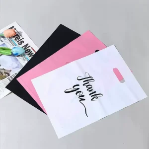 Custom logo Waterproof Plastic Handbag for Shopping Fold Shopping Bag Plastic Shopping Bag