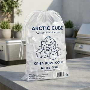 Customizable Eco Friendly Plastic Drawstring Ice Bag Large Capacity Thickened New Material Cube Beer Soda Packaging Custom Logo