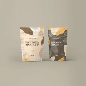 Customizable Recyclable Zipper Kraft Paper Bag with Clear Window Coffee Tea Stand up Pouch Package