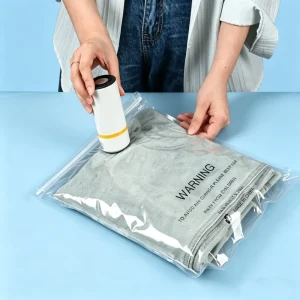 Customizable Vacuum Bags with Gravure Printing Slider Seal Multiple Sizes Black Ink for Clothing Packaging