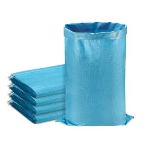 Customizable Woven Packaging Bags Blue Bulk Storage Sacks for Grain Corn Fertilizer and Feed