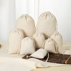 Customization Jewelry Packing Fabric Drawstring Bag Cotton Drawstring Bag Small Drawstring Pouch Bag
