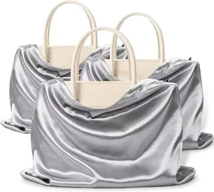 Customization Silk Satin Drawstring Dust Bag For Handbags Covers For Handbags Boots Protector Travel Storage Pouch