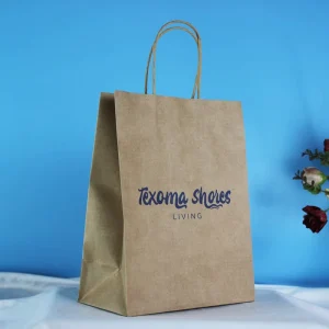 Customize Kraft Paper Bag Portable Recyclable Food Gift Packaging with Art Paper and Custom Logo