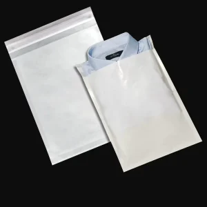 Customized Biodegradable Glassine Paperboard Bags Eco Friendly Clothing Packaging With Self Adhesive Wax Translucent Envelope