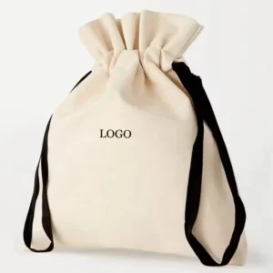 Customized Canvas Drawstring Pouch Small Cotton Cloth Dust Bag Gift Packaging