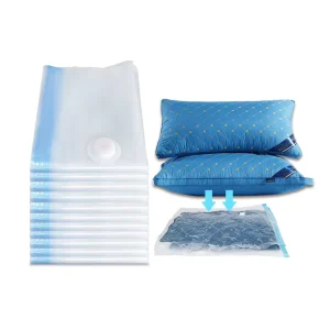 Customized Classic Double Zipper Folding Eco Friendly Transparent Vacuum Compression Living Room Storage Bag for Clothing