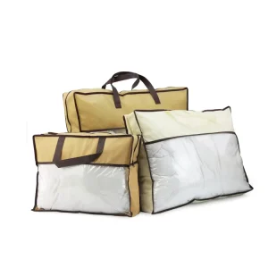 Customized Clear PVC Non woven Pillow Blanket Bedding Packaging Bag With Zipper