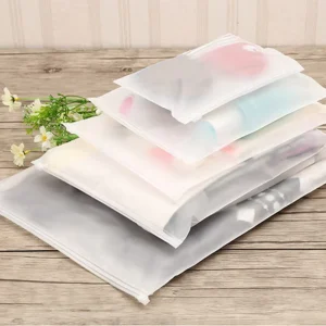 Customized Clear Zipper Dress Cover T-shirt Transparent Shirt Plastic Hat Hoodie Children’s Clothes Frosted Bag Packaging