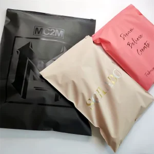 Customized Clothing Packaging Bag With Logo Branded Ziplock Black Frosted Bag Slider Zipper Plastic Bags Pouch for T Shirt