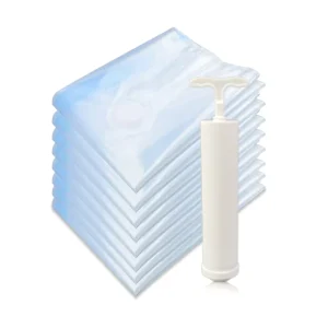 Customized Double Zipper Folding Transparent Eco Friendly Vacuum Compression Travel Storage Bag for Living Room Clothing