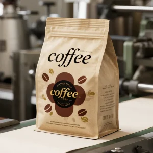 Customized Food Grade Plastic Packaging Bags with Custom Design Flat Bottom Pouch for Coffee Beans Premium Coffee Mylar Bags