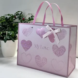 Customized Gloss Matte Laminated Gift Bags with Ribbon Handles Large Capacity Shopping Bags (100gsm-450gsm Thickness)