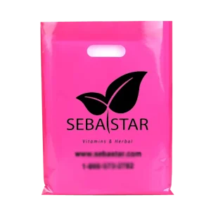 Customized High Quality Logo Print Plastic Pack Shopping Carry Package Bags with Handles for Clothes