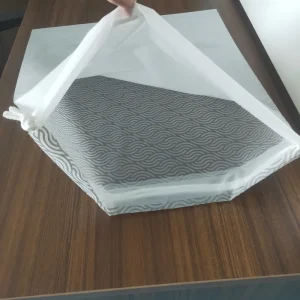 Customized LDPE Drawstring Plastic Laundry Bag with Valve Handle for Packaging Garments Underwear Shoes Socks Shopping Use