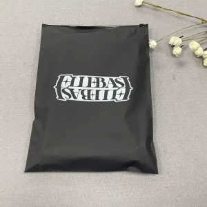 Customized Logo Black CPE Zipper Pouch Bag for T shirt Swimwear Underwear Packaging Soft Touch Matte Plastic Cloth Zip Lock Bags
