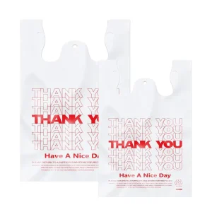 Customized Logo Plastic Bag T Shirt Bags Printed Bags With Logo Thank You Plastic Bag Plastic Shopping Bags With Logo Vest Bag