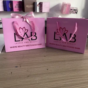Customized Logo Printed Cardboard Packaging Bags, Foil Cardboard Paper Bags With Handle, Black Paper Clothing Packaging Gift