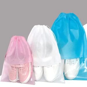 Customized Logo Silk Screen Printing Drawstring Non-Woven Eco-friendly Promotion Shoe Packing Bag MOQ 100 PCS Polyester Material