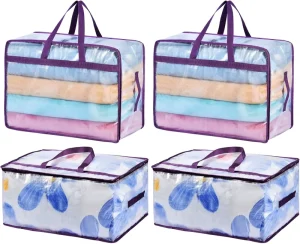 Customized PVC Clear Storage Zipper Bags for Bedding Line