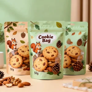 Customized Packaging Bags Food Grade Moisture Proof Smell Proof Snack Cookie Bag Stand up Pouch With Zipper