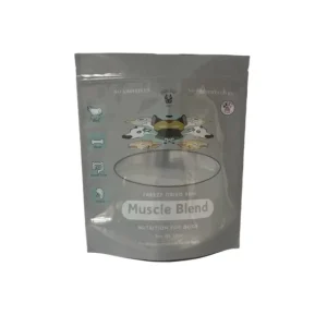 Customized Printed Aluminum Foil Plastic Flat Bottom Pet Dog Food Packaging Bag Stand Up Pouch Bag With Clear Window