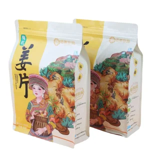 Customized Recyclable PET Flat Bottom Pouch Aluminum Foil Zipper Seals Moisture Proof Reusable Food Packaging Bag for Noodle