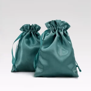 Customized Satin Pouch Dust Bag Underwear Drawstring Storage Wig Packaging Silk Satin Bag with Logo for Jewelry