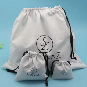 Customized Shoe Clothes Hat Cap Cotton Dust Bag For Handbags Organic Cotton Drawstring Bags With Logo Printed