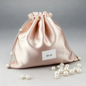Customized Silk Satin Gift Drawstring Pouch Hair Jewelry Cosmetic Makeup Shoe Dust Packaging Bags