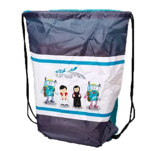Customized Size Print Simple Drawstring Plastic Laminated PP Woven Backpack Carrier Bags for Grocery Exhibition Promotion