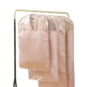 Customized Suit Dress Storage Nylon Breathable Dust Cover Transparent Full Zip Garment Bag