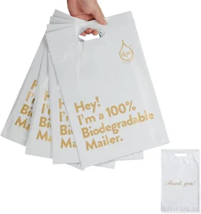 D2W Biodegradable Packaging Courier Bags with Handle Poly Mailer Bag Custom Printed Transportation Packaging Pe Plastic Bags