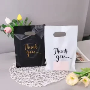 Designed Printing Clothes Plastic Shopping Bags Custom Logo Die Cut Plastic Bag Plastic Shopping Bag With Handle