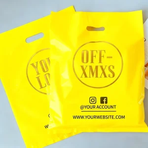 Die Cut T Shirt Bag Groceries Business Promotion Waterproof Screen Printing PE Plastic Shopping Bags Custom Socks
