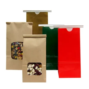 Direct Factory Price Approved Brown White Kraft Paper Flexo Printed Recyclable Open Top Food Nuts Package