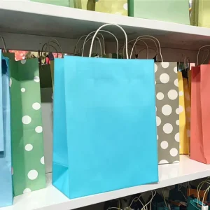Disposable Kraft Paper Bag Customized Logo Colored Shopping Paper Bag Suitable for Clothing Food Delivery Use