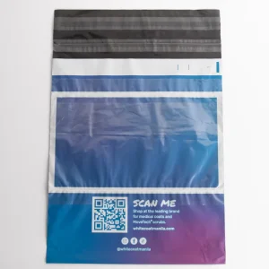 Double Seal Easy Tear Stripe and Attachment Bag Plastic Custom Poly Mailer Packaging Mailing Shipping Bag with Attachment Pocket