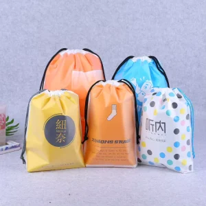 Double-layer Frosted Drawstring Bags Colorful Pattern Printing Beauty Towels Packaging Bags
