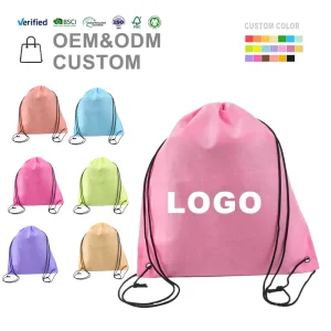 Drawstring Backpack Drawstring Bag for Packaging Polyester Gift Waterproof Chain Customize Strap Unisex Logo Style