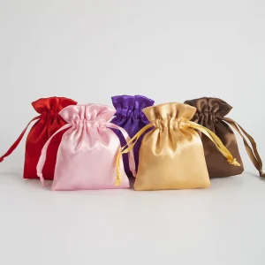 Drawstring Closure Polyester Lightweight Custom Logo Reusable Pouch Shopper for Party Favor Packaging