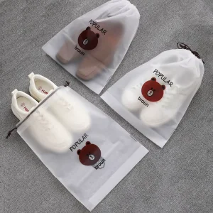 Drawstring Fitness Bags Resealable Draw String Storage A4 Plastic Travel Bags Transparent Storage Bag Pouch Draw String Packages