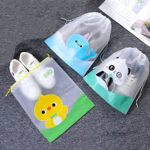 Drawstring Fitness Bags Resealable Plastic Travel Bags Transparent Storage Bag Pouch A4