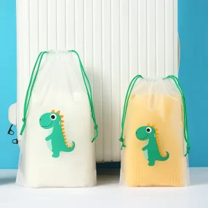 Drawstring Fitness Bags Transparent Resealable Plastic Storage Pouch