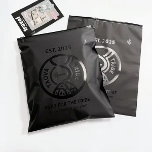 Durable Custom Printed Packaging Bags Black Matte Luxury Ziplock Bag for Clothing sealed Plastic Zipper Lock Bag for t Shirt