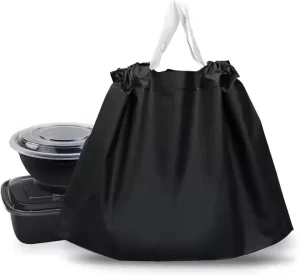 Durable Drawstring Plastic Bags for Food Packaging Takeaway Food Bags Large Capacity Pull Rope Packaging Bag